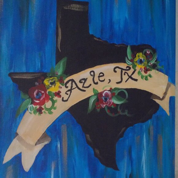 New, Azle Texas acrylic painting, 16"x20 - Picture 1 of 4